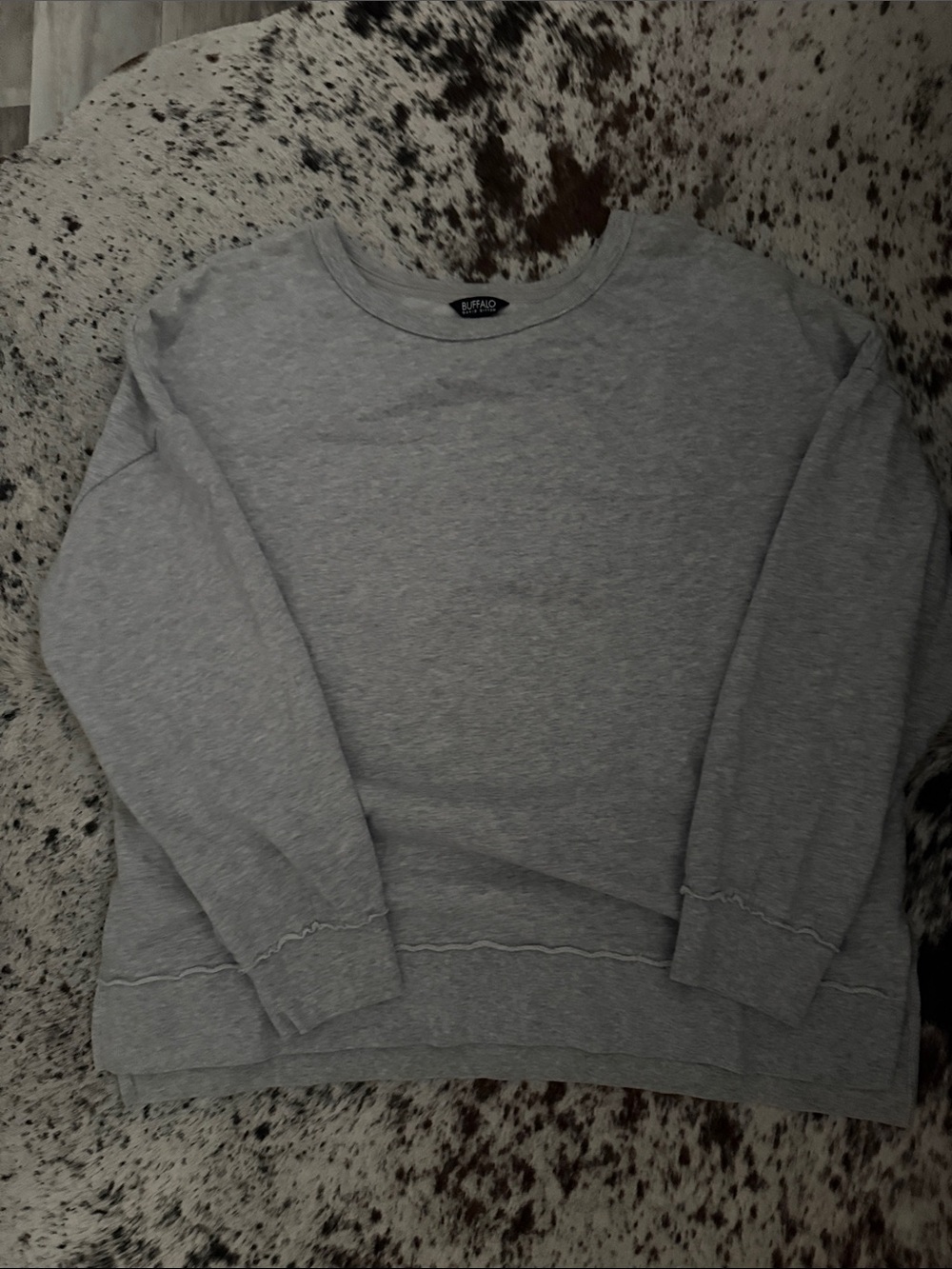 Buffalo David Bitton Light Gray Crewneck Sweatshirt